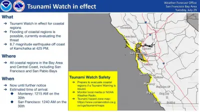 Tsunami advisory issued for Bay Area following quake in Russia