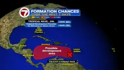 Shower Chance Today, Plus Watching Area in Caribbean